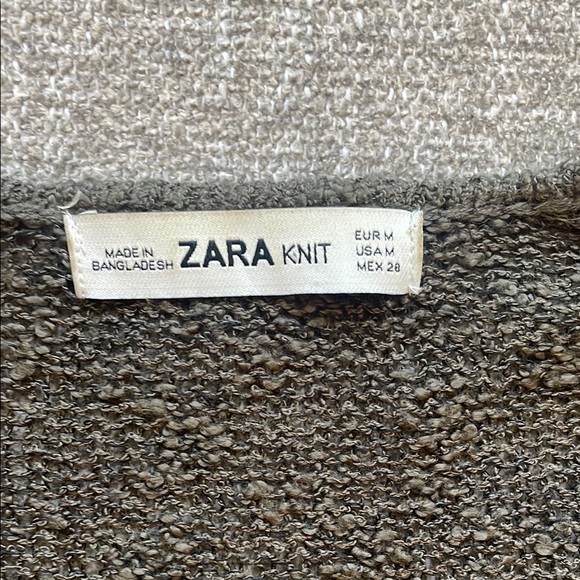 Zara Knit Dark Green Women Size M V-Neck Sweater - Picture 2 of 6